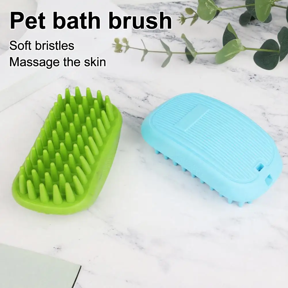 Dog Hair Brush Universal Pet Grooming Tool Rubber Pet Grooming Brush with Soft Bristles Gentle Shedding Comb for Short Haired
