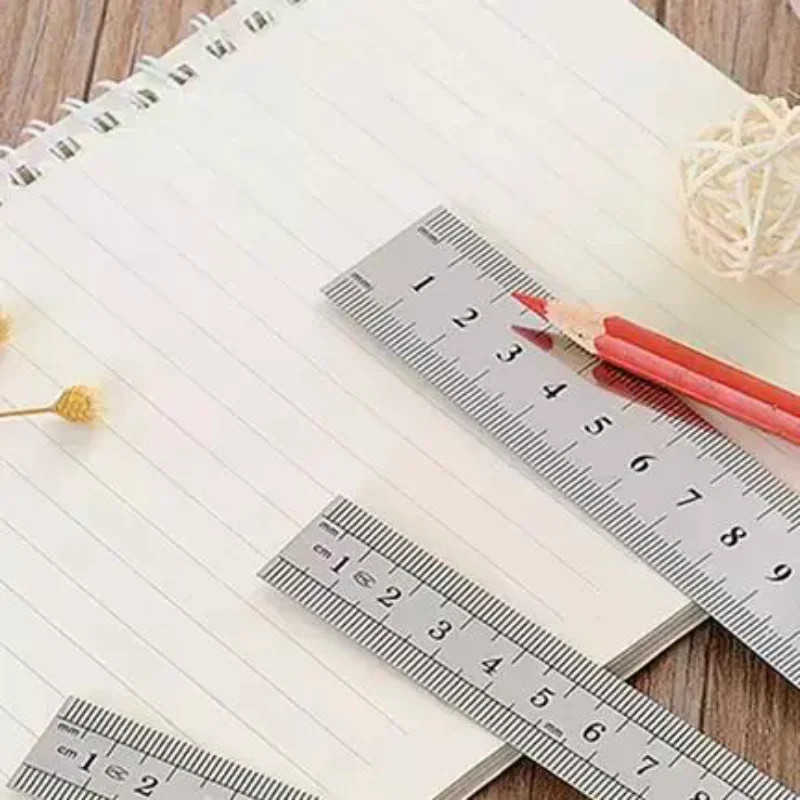 

Металлическая прямая линейка из нержавеющей стали, прецизионный двухсторонний прецизионный измерительный инструмент, шкала 15-30 см, метрическая линейка, аксессуары