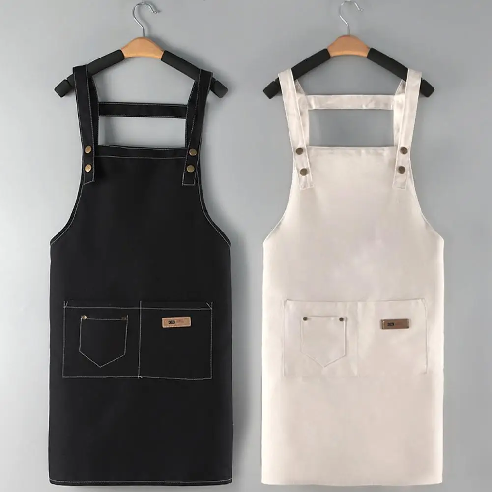 Canvas Apron Full Body Kitchen Pure Cotton Waist Straps Cooking Comfortable Home Kitchen Bakery Work Clothes