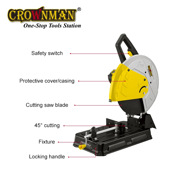 CROWNMAN Power 14'' Cut-Off Machine Metal Chop Saw Cutting Machine 355mm Cutting Off Saw Machine