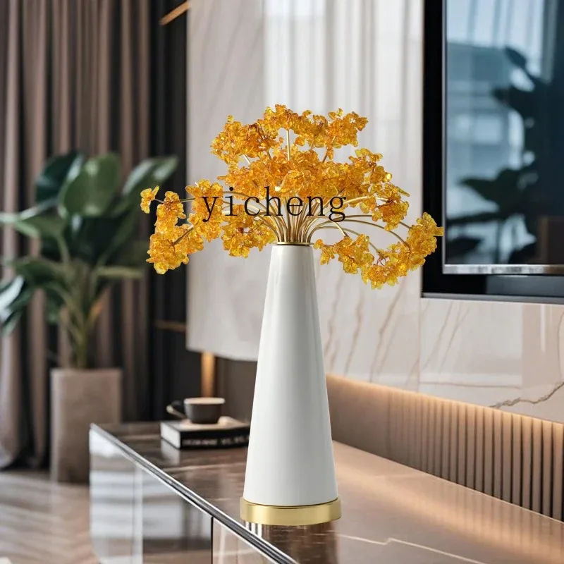 D20 Citrine Fortune Tree Ornament Porch TV Cabinet Dining Side Cabinet Living Room Lucky Wangzhai High-end Decoration