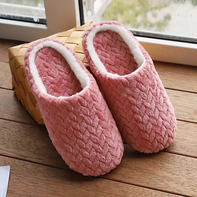 Soft Home Cotton Slippers Women Slippers Winter Indoor Light Comfort Floor Shoes Couple Silence Slides Bedroom House Slippers