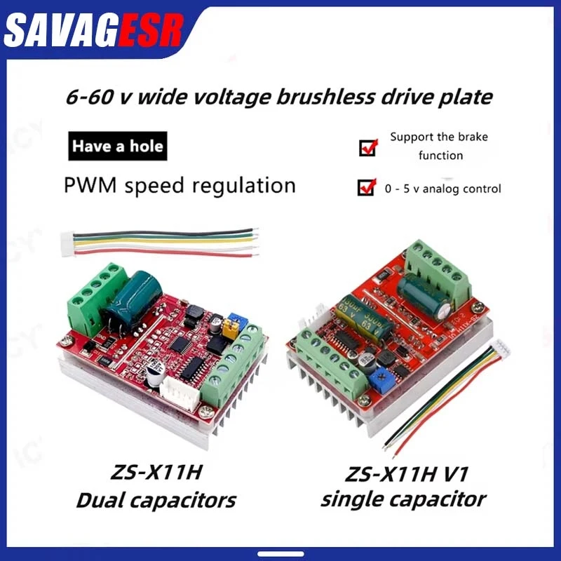 ZS-X11H/ZS-X11H V1 DC6-60V 400W BLDC three-phase DC brushless Hall motor controller motor drive module PWM signal input