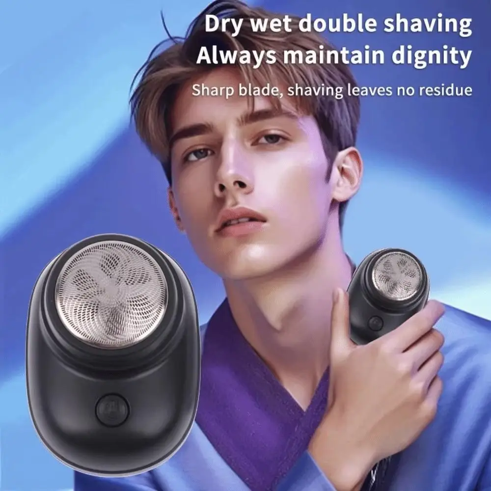 Cordless Mini Electric Shaver Digital Display Lightweight Men Electric Shaver Compact Pocket Size Dual-Purpose Design