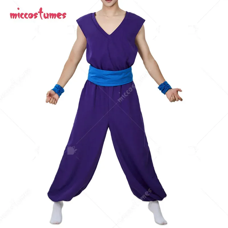 

HAIKYUU Men's Gohan Cosplay Costume Top and Pants Set with Belt and Wrist Guards