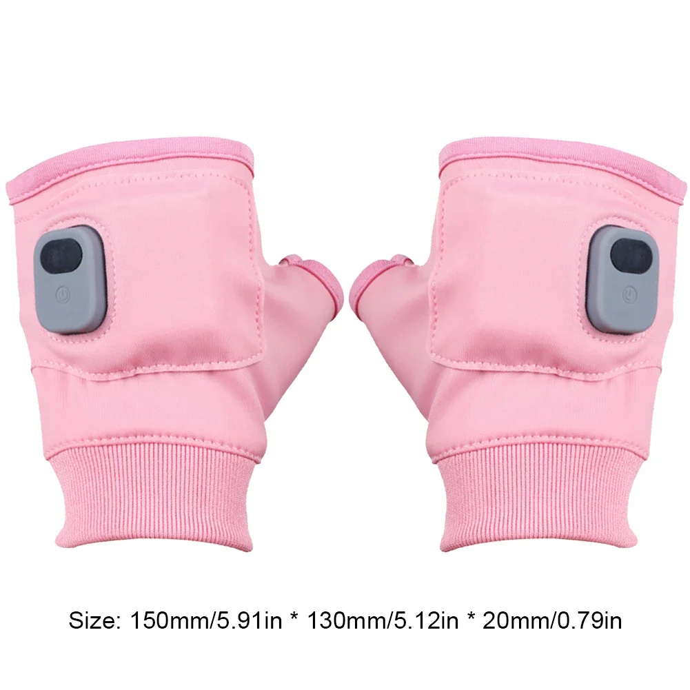 Heating Gloves Rechargeable Winter Warm USB Electric Heated Gloves Fingerless Hand Warmer Thermal for Sports Skiing Gloves