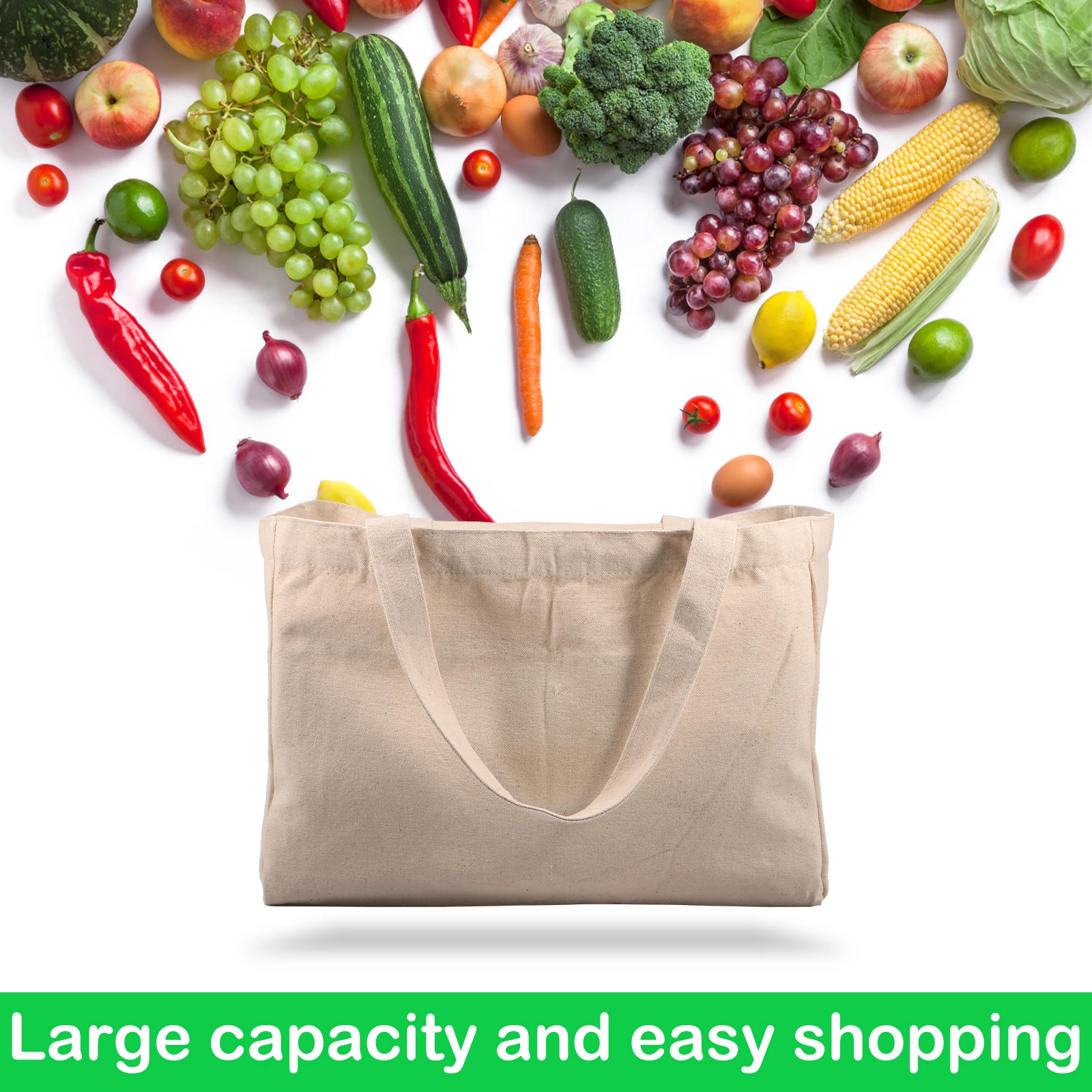 2/3 Buah Tas Belanja Kanvas Ta - Food Storage Hiking ulasan dan harga
