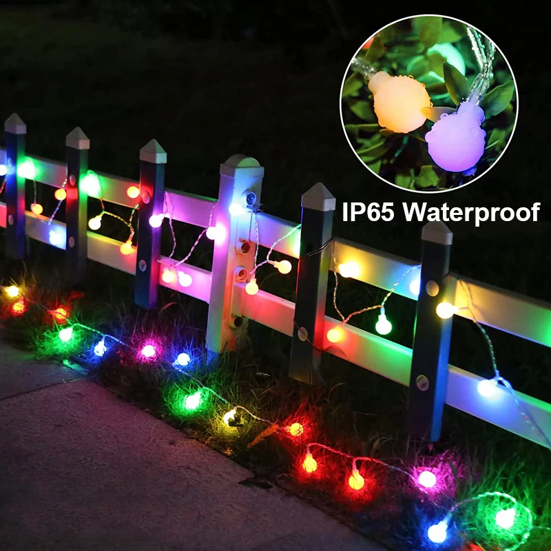 Solar String Lights Outdoor Waterproof Outdoor Lights 8 Modes Solar Globe Lights for Garden Tree Patio Party Christmas