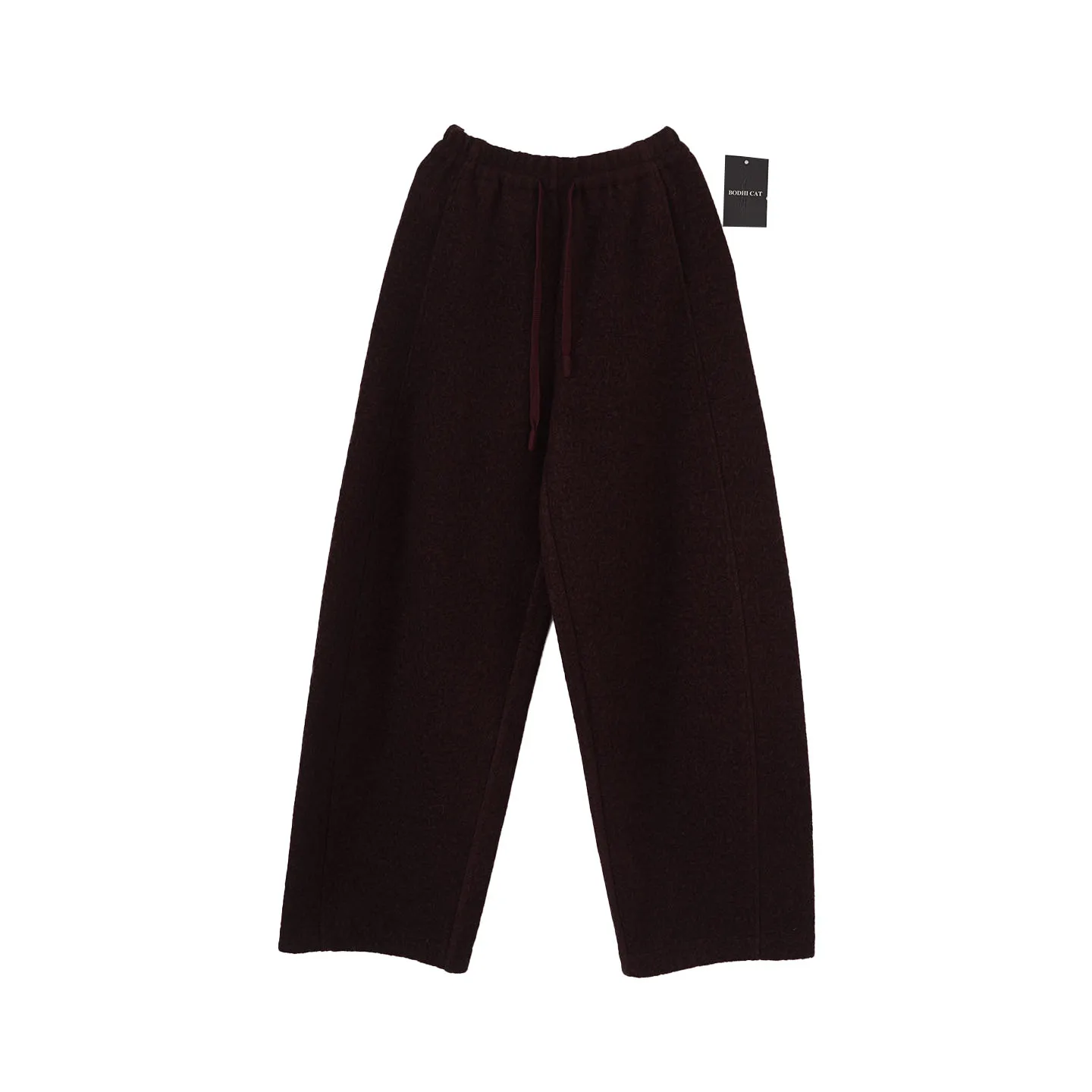 

Новые зимние повседневные брюки Bodhl: женские свободные брюки с высокой талией, широкими штанинами, из смесовой шерсти, длиной в пол, универсальные и комфортные