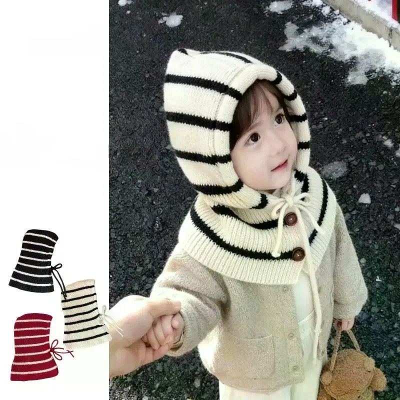 Set Cappello e Sciarpa in Lana Spessa per Bambini, Protezione Orecchie, Berretto Versatile per Ragazzi e Ragazze, Accessorio Moda Autunno Inverno