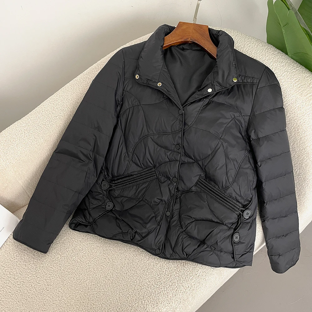 Piumino da donna 2024 nuovo piumino Street Fashion piumino d'anatra bianco freddo caldo abbigliamento femminile Casual