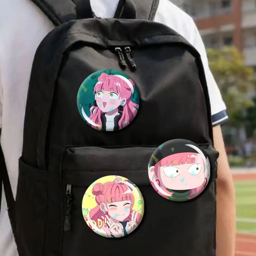 Seihantai na Kimi to Boku 2nd Customizable Round Brooch Pins, Personalized Badges With Broken Glass Design Fashion Accessory