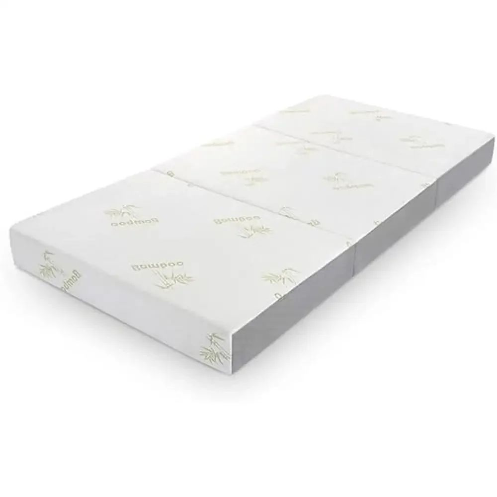 6 Inch Tri-Fold Memory Foam Mattress Ultra Soft Cover Portable Full Size Bed 73