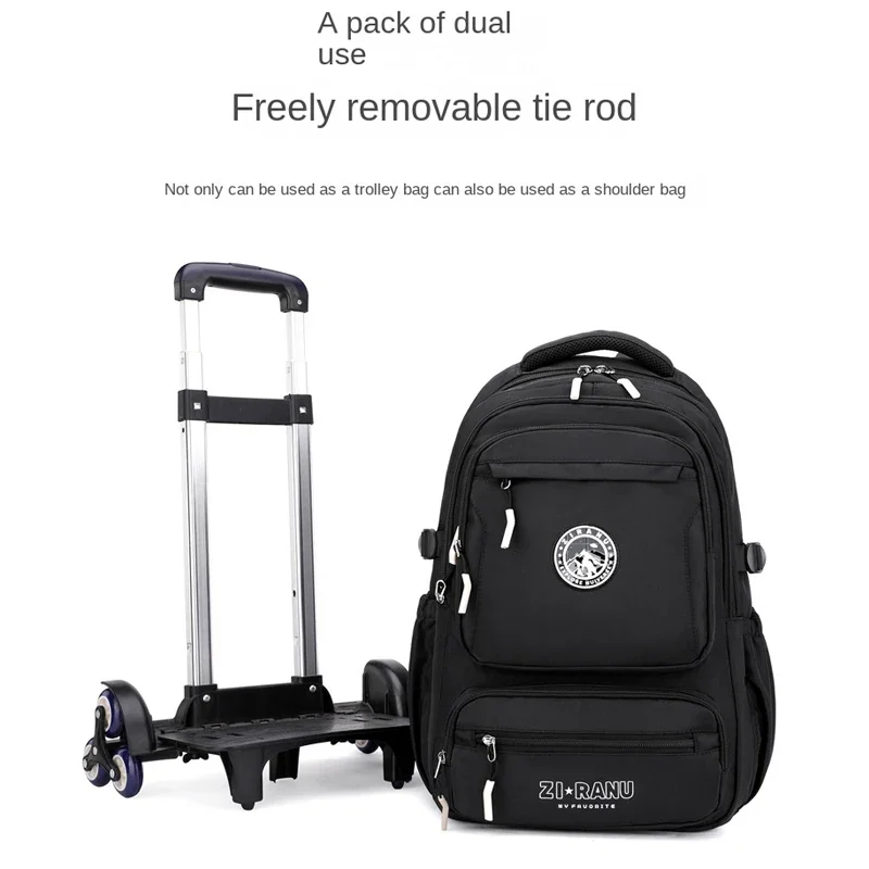 Children School Backpack for Kids Boys Wheeled Bag Trolley School Bag with Wheels Rolling Luggage Student Backpack Book Bag