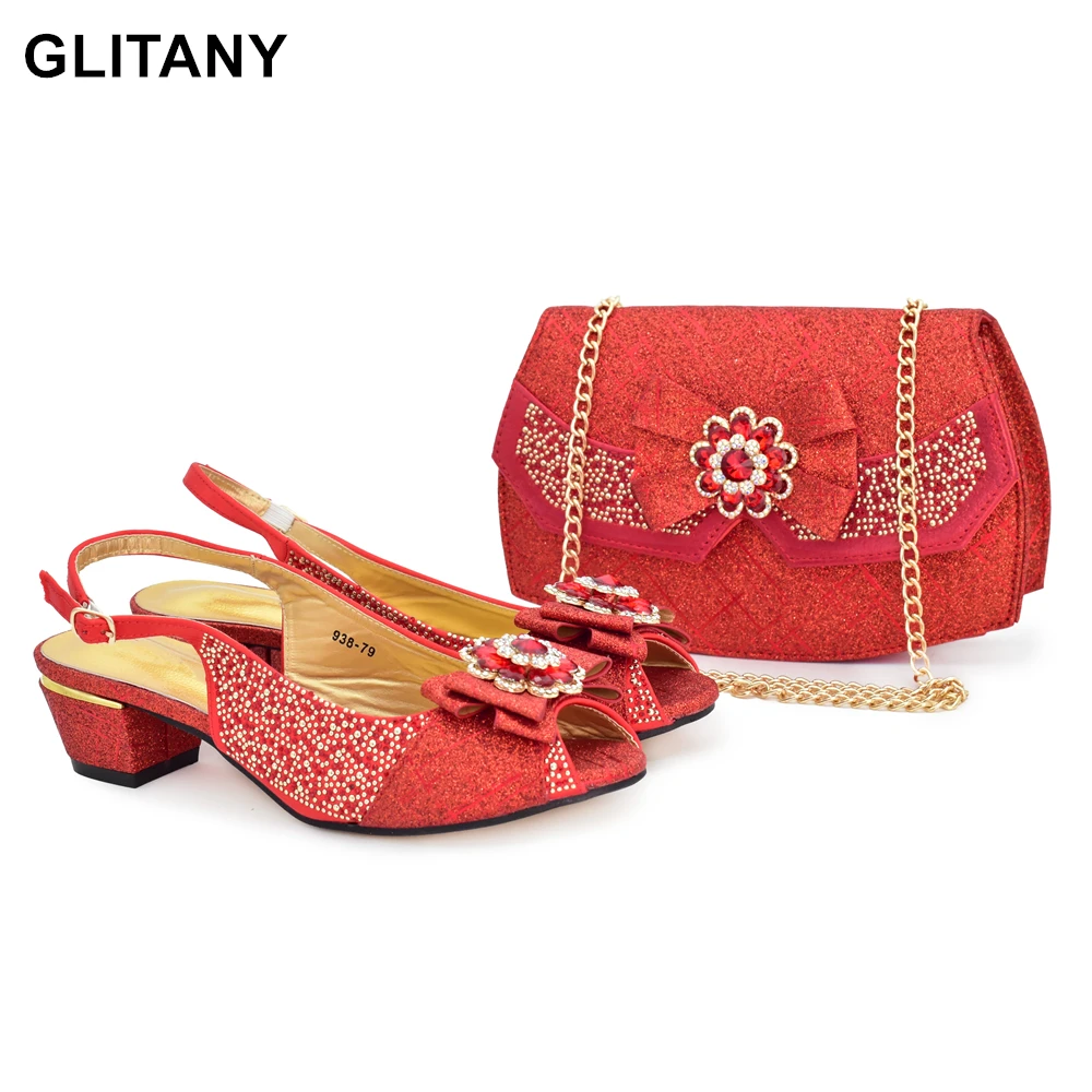 

Новое поступление, африканские туфли и сумки, украшенные искусственной женской обувью, размер 43, обувь для женщин 2024, роскошные дизайнерские