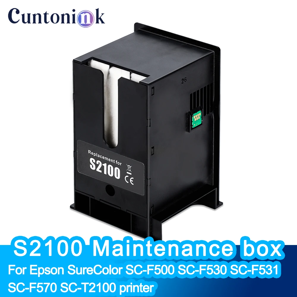 

S2100 Maintenance box It is equipped with a stable chip for Epson SureColor SC-F500 SC-F530 SC-F531 SC-F560 SC-F570 printer