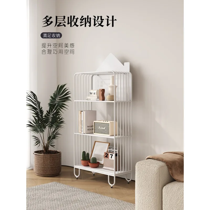 bookshelf integrated against the wall Internet celebrity home bedroom small bookcase living room floor book storage shelf