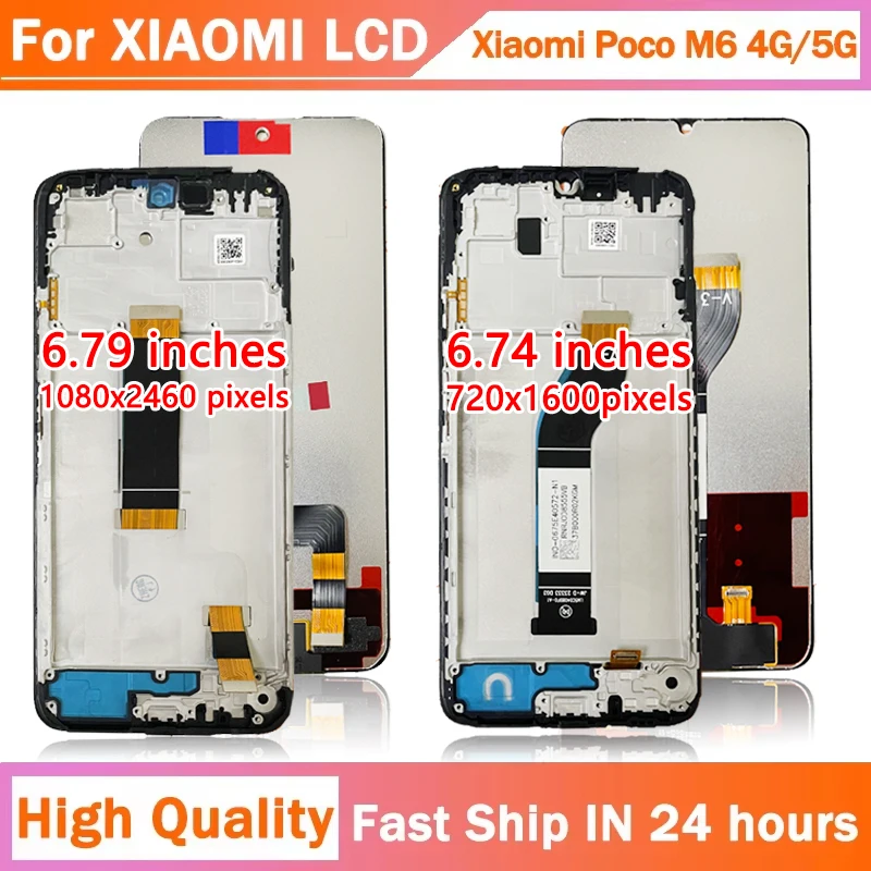 AAA+ For Xiaomi Poco M6 5G 23128PC33I LCD Display Touch Screen