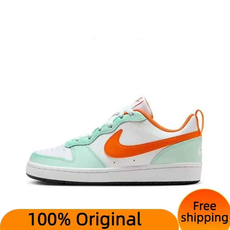 Nike Court Borough Low 2 Mint Foam Safety Orange GS Sneakers shoes With Original Box