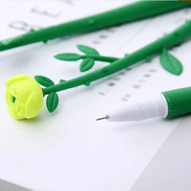 Rose Blume Gel Stifte Silikon schwarze Tinte Schule Schreib werkzeuge Wohnkultur Malerei Zeichnung Stift Schul bedarf Büro zubehör