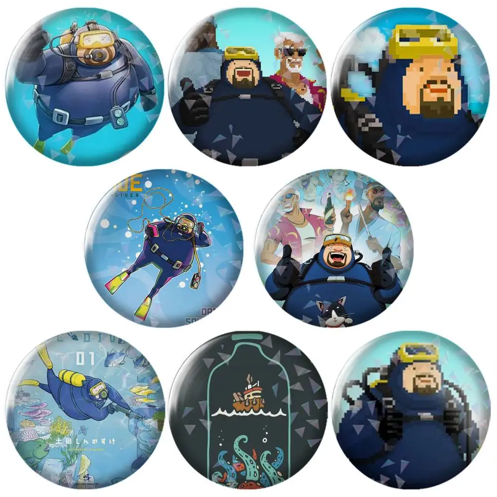 game 2026 DAVE THE DIVER Print Throw Brooch Metal Badge Brooch, Fashion Decorative Pins for Hat Bag Clothing Decoration Gift