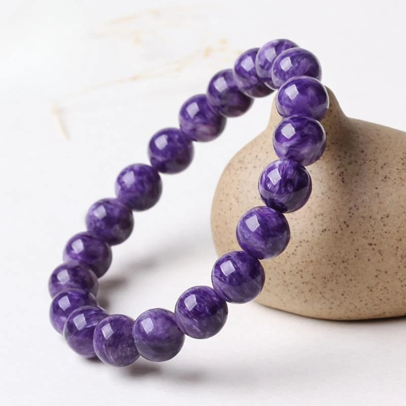 

Mencheese Charoite Agate Chalcedony Jade Scattered Beads Nine Purple Flaming Red Bracelet Men's and Women's Ornament