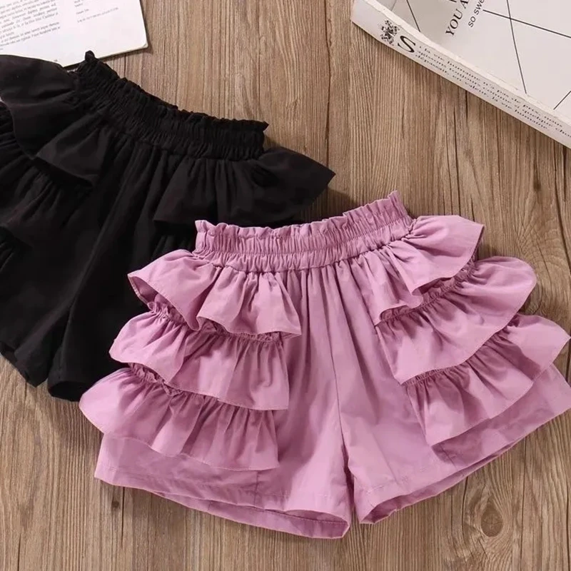 1-9Years Toddler Baby Girl Skirt Shorts Kids Cute Ruffles Shorts for Girls Elasitc Waist Casual Short Pants Infant 3 4 5 6 7 8