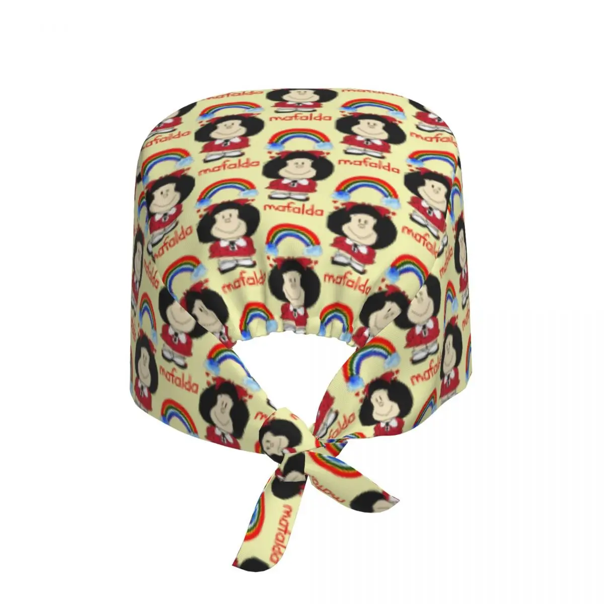 Custom Quino Comic Mafalda Rainbow Medical Staff Scrubs Hat Men Women Argentine Cartoon For Chef Hat Scrub Caps
