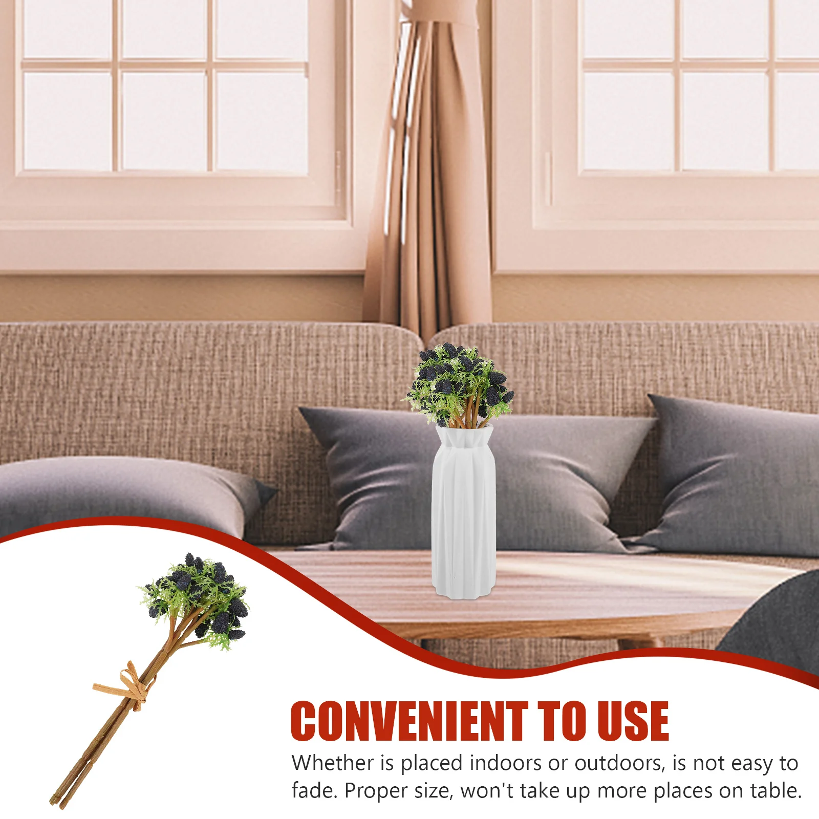 

3Pcs Realistic Fake Raspberry Stems Lifelike Artificial Picks for Winter Centerpieces Wreath Decor Fake Raspberry Picks