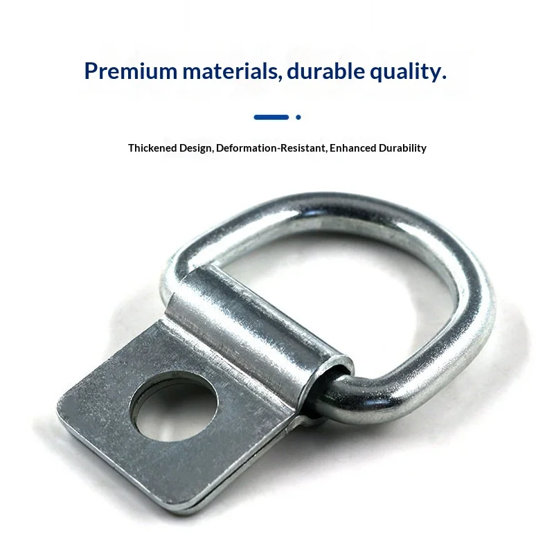 2PCS Galvanized Hook Triangle D-type Pull Ring Floor Hook Binding Buckle Off-road Vehicle RV Modification Trailer Accessories