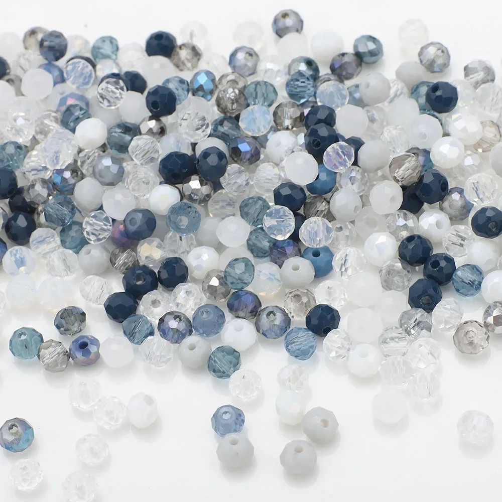 500 stks/partij 4MM AB Kristalglas Rondelle Facet Losse Spacer Ronde Kralen voor DIY Maken Ketting Armband Sieraden accessoires