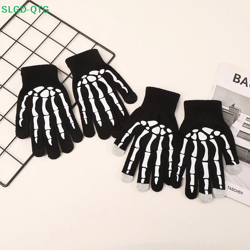 Men'S Fashion Gloves - Sıcak Yetişkin Stili Tam Parmaklı İskelet