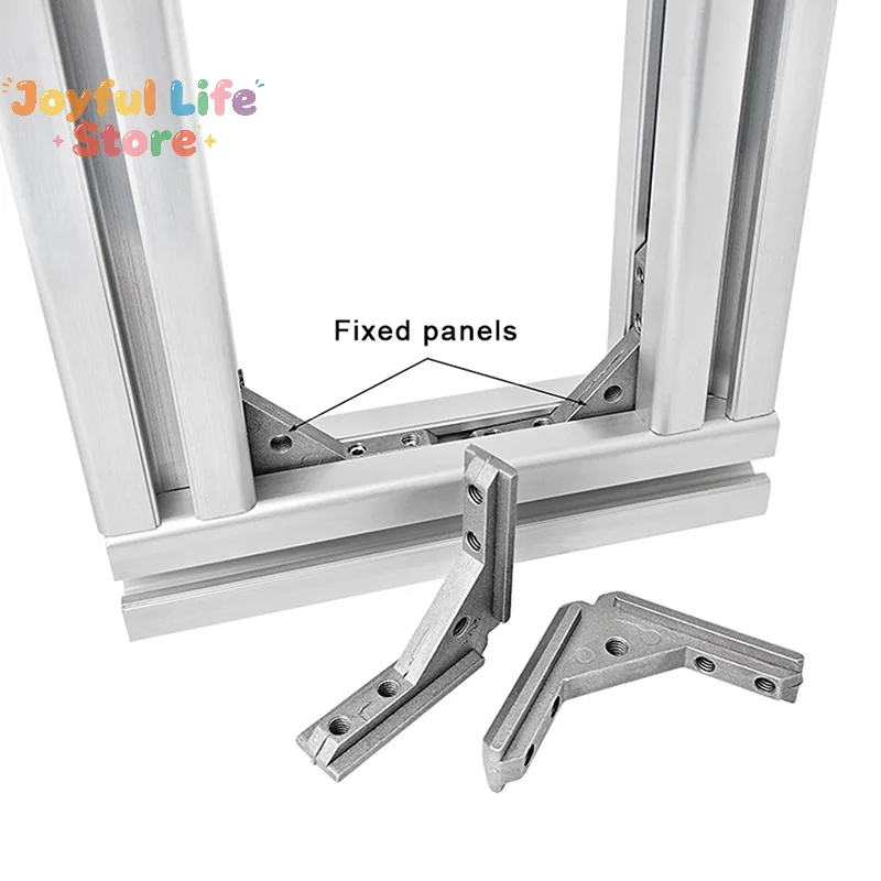 Hot 2Pcs Angle Slot Connector 2020 3030 4040 Panel Iinstallation Board Angle Slot Fixing Hardware Door Frame Corner Code Profile
