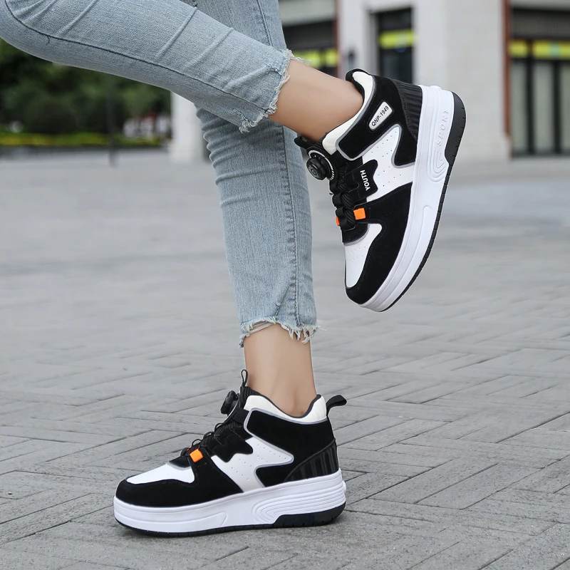 كعب جديد 2025: زلاجات دوارة غير مرئية قابلة للسحب بعجلتين للأولاد والكبار للطلاب والأطفال