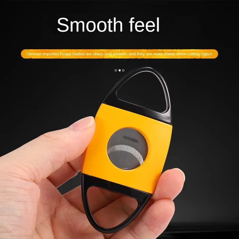 NEW Double-Bladed Straight Punch Cigar Cutter Machine Set Premium Cigar Scissors Fumadores Accessories for Perfect Cigar Slicing view 5
