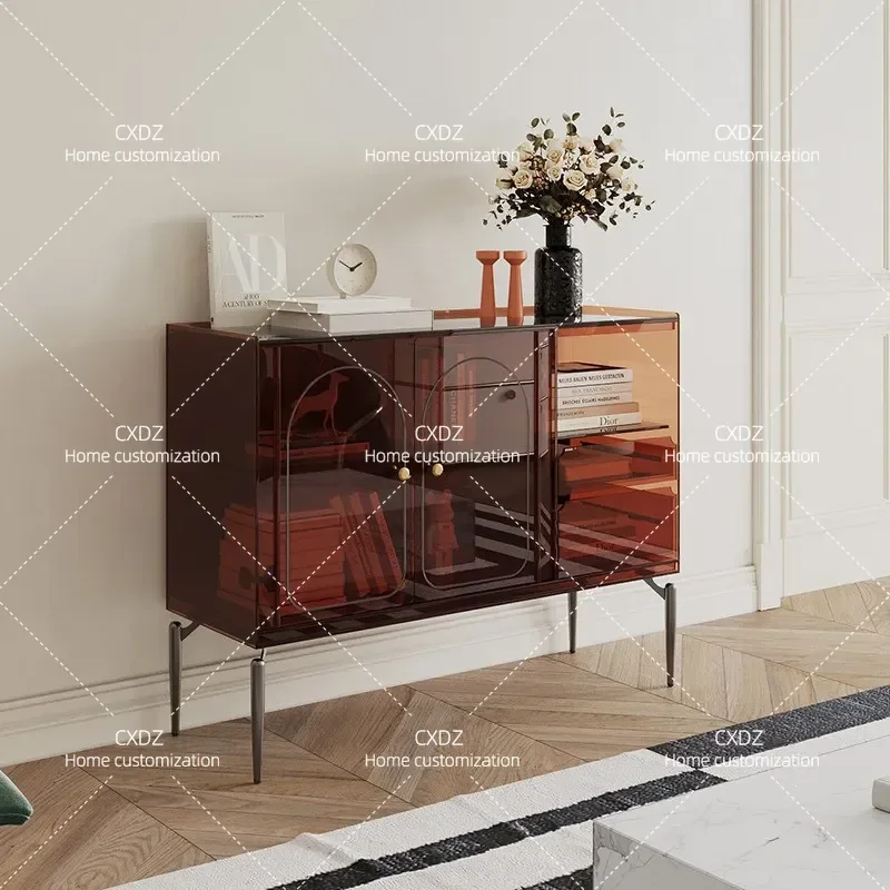 Modern Simple Side Cabinet Living Room Entrance Wall Mounted Tea Storage Acrylic Luxury Wine Rack Household Organizer Locker
