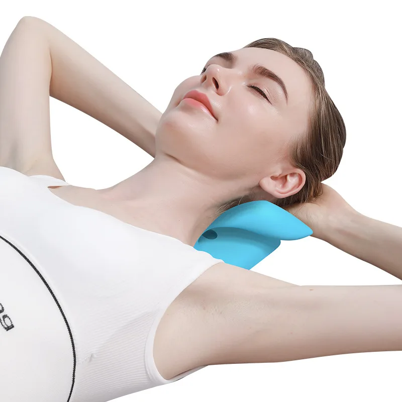 Neck Shoulder Stretcher Relaxer Cervical Chiropractic Traction Pillow Massage Pain Relief Neck Support Traction Corrector Device