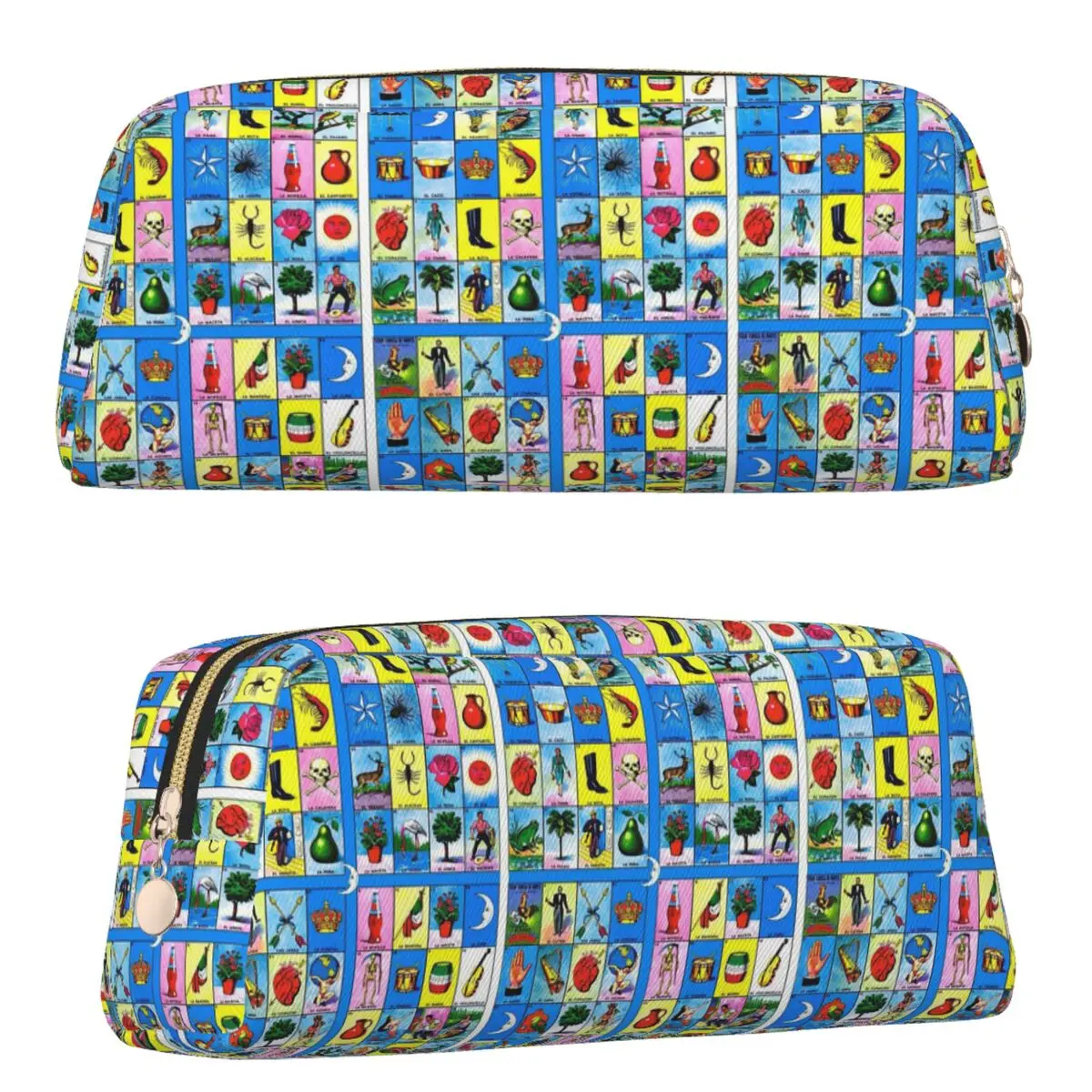 Vibrant Mexican Lottery Bingo Print 6 Pencil Cases for Students Gifts Pen Box Pencil Bag Pencil Pouch Pen Holder