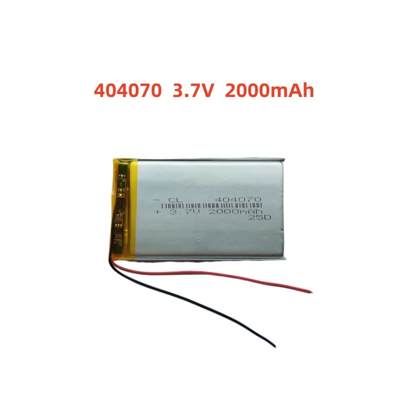 

3.7V 2000mAh Li-Polymer Replacement Li Lipo Battery 404070 JST 2Pin 1.0/1.25/1.5/2.0/2.54mm Connector For GPS Camera LED