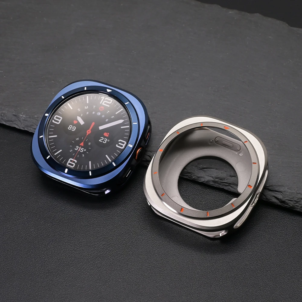 حافظة فاخرة من سبائك الألومنيوم لساعة سامسونج جالاكسي الترا 2025/2024 غطاء معدني للأعمال واقي للشاشة لساعة جالاكسي 47 ملم #3