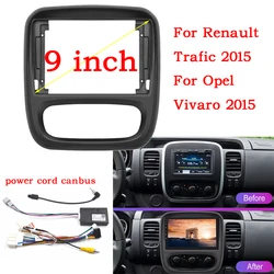 Car Android Radio Frame For Renault Trafic Opel Vivaro B Fiat Talento Mitsubishi Express Nissan NV300 9 inch 2DIN Fascia