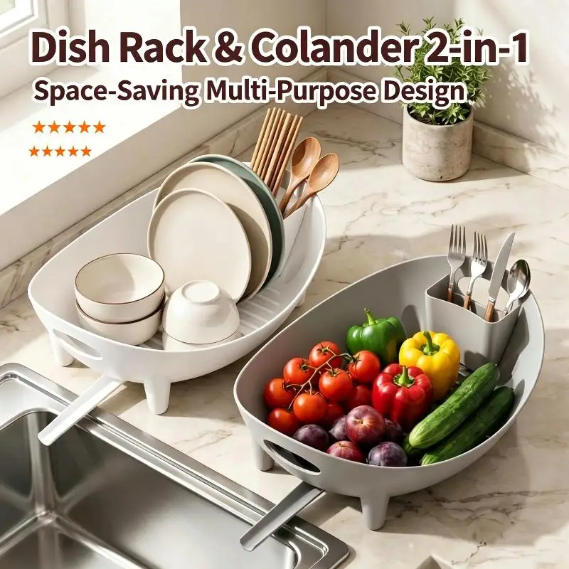 NEW Kitchen Dish Drainer Rack Household Sink Tableware Storage Box For Plates Cups Chopsticks Multi Purpose Tableware Organizer