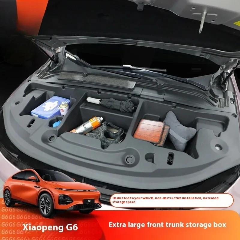 

Car front cover storage compartment For Xpeng G6 2023-26 Large-Capacity Trunk Storage Original Cover Decorative Accessories