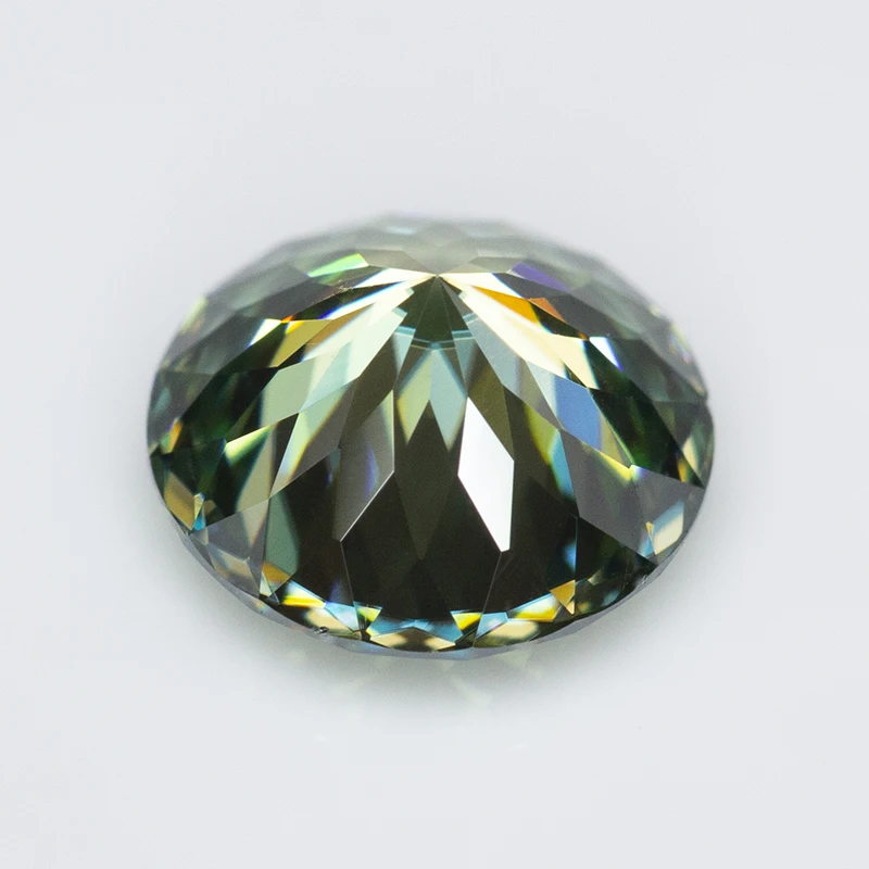 Never Fade Green Moissanite Loose Gemstones 100 Faces Cut 0.5-3.0ct Russain Cut Moissanite Diamonds Pass Diamond Tester with GRA