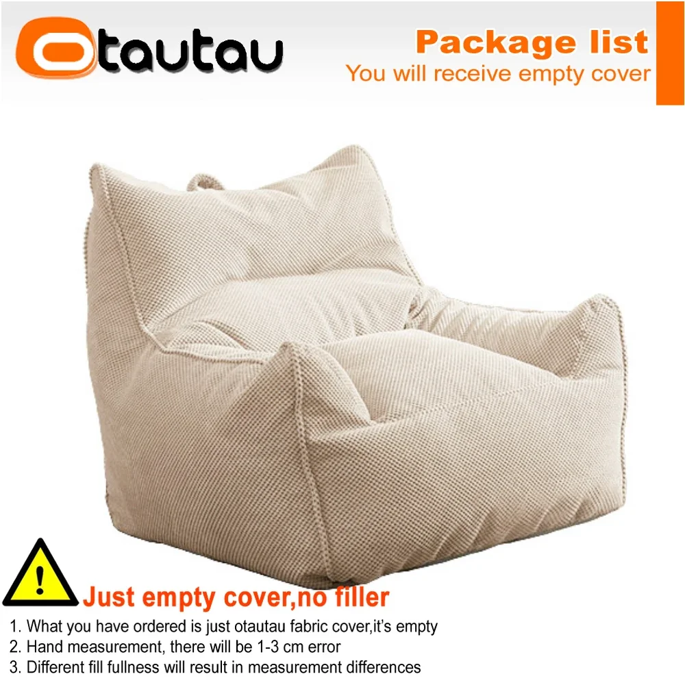 Otautau Zachte Wafel 1-2 Zitplaatsen Zitzak Bankhoes Set Zonder Vuller Zitzak Fauteuil Luie Slaapbank Ligstoel Ottomaanse Kruk Sf182