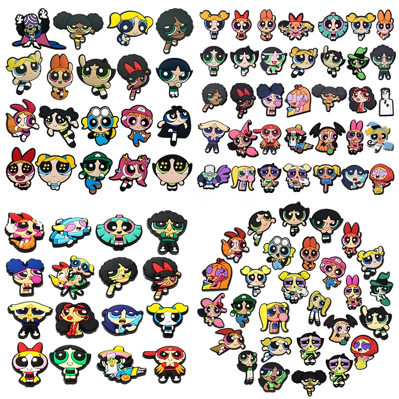 19-100pcs Cartoon Character Shoe Charms For Sandals,Shoe Decoration Accessories Shoe Pins Great Gift For Men Wom