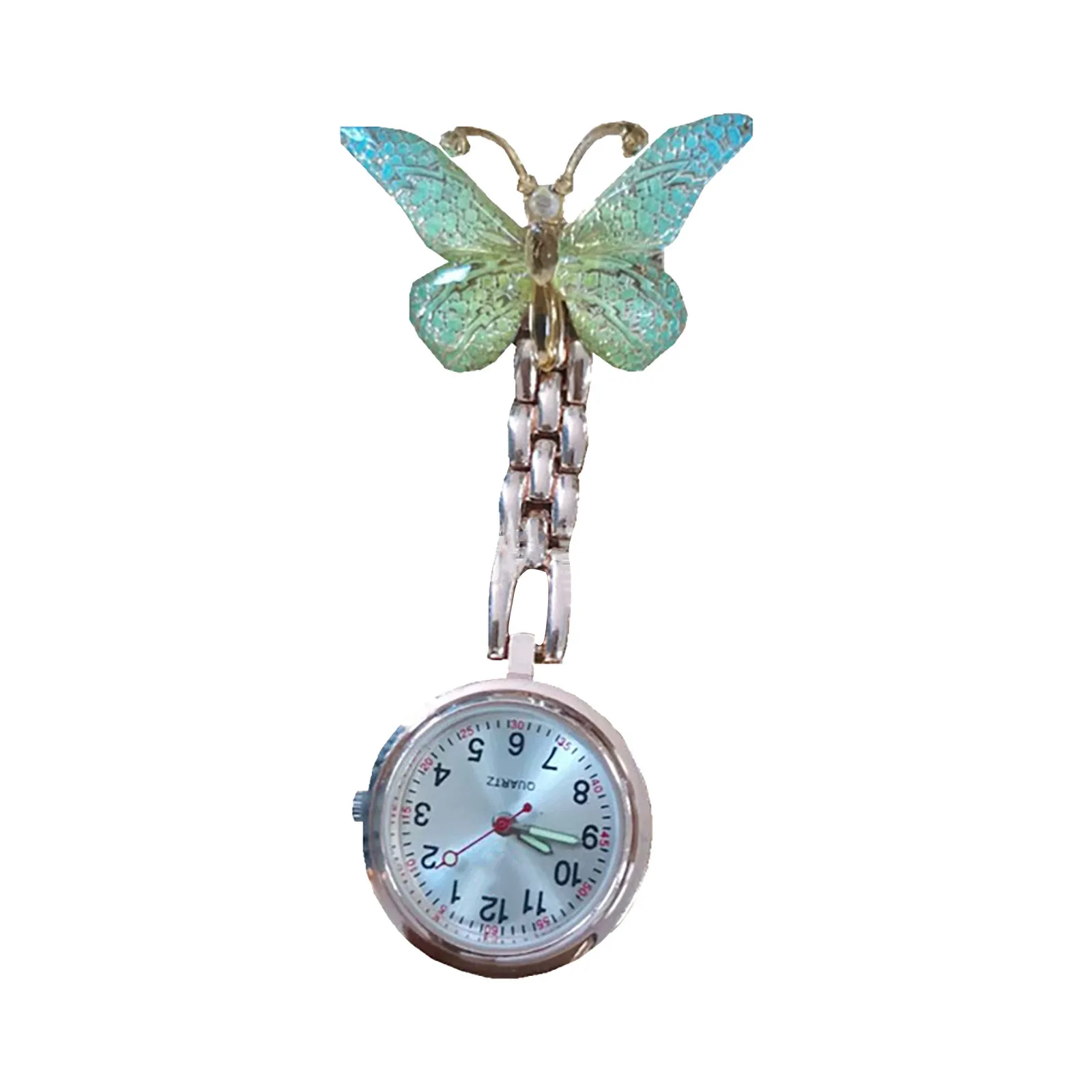 Montre de poche papillon pour infirmière, montre à quartz tendance, horloge frontale, accessoires d'infirmière, montres de poche pour soignant, cadeau de graduation