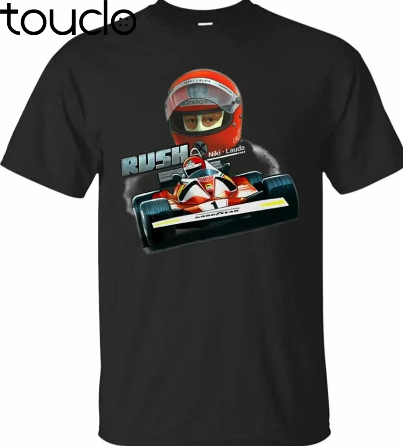 Black T-Shirt Niki Lauda Moto Sport 100% Cotton Fashion New Summer Classical Solid Color Short Sleeve Loose Skull T Shirt