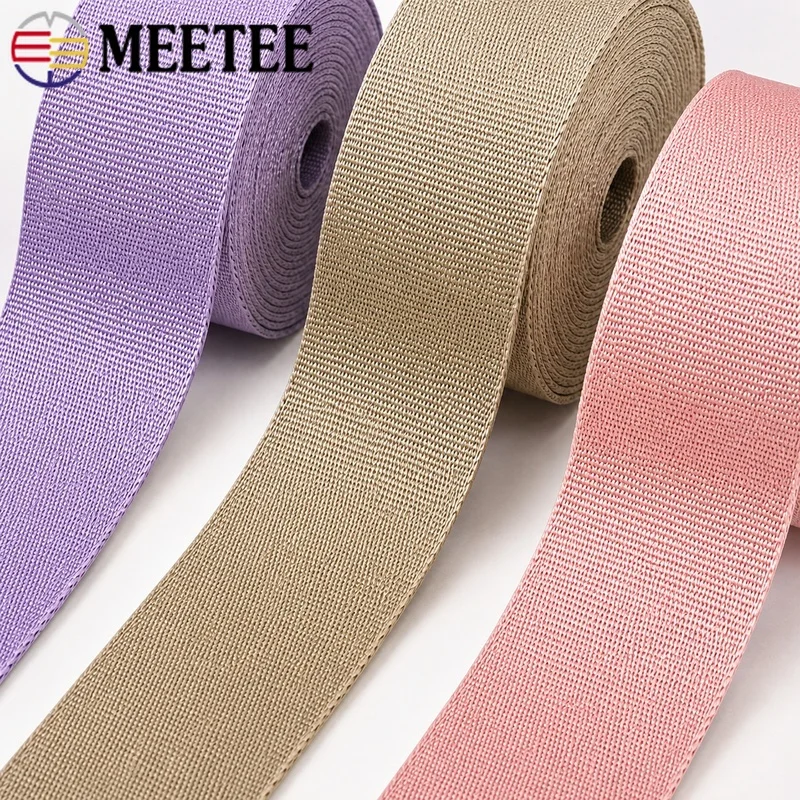 5M/8M/10M 25mm Nylon Webbing Strap Solid Color Flat Tape for Backpack Shoulder Belt Replacement Sling Bag Handle Repair Sewing 4