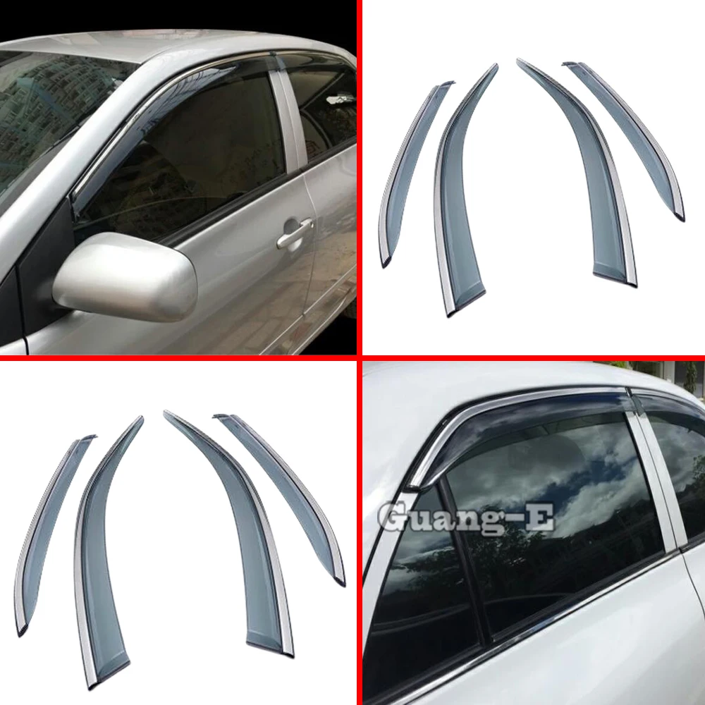 

For Toyota Altis Corolla 2008 2009 2010 2011 2012 2013 Car Stick Frame Lamp Plastic Window Glass Wind Visor Rain/Sun Guard Vent
